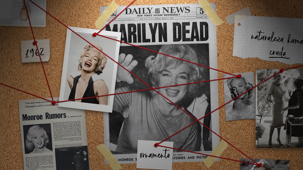 Fotos de Marilyn Monroe colocadas sobre un pizarrón