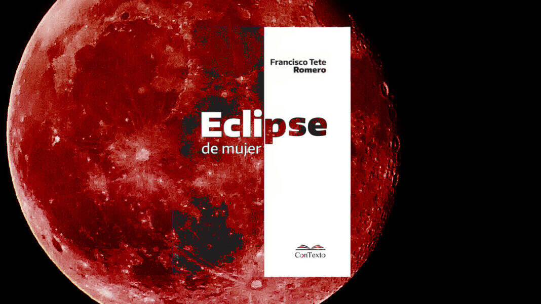 Eclipse de Mujer: la portada del libro sobre una luna roja.